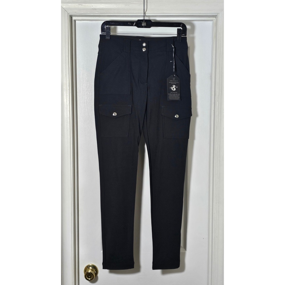 Anatomie Cozy Kate Cargo Travel Pants Black Slim Fit Stretch AS411CE Womens XS